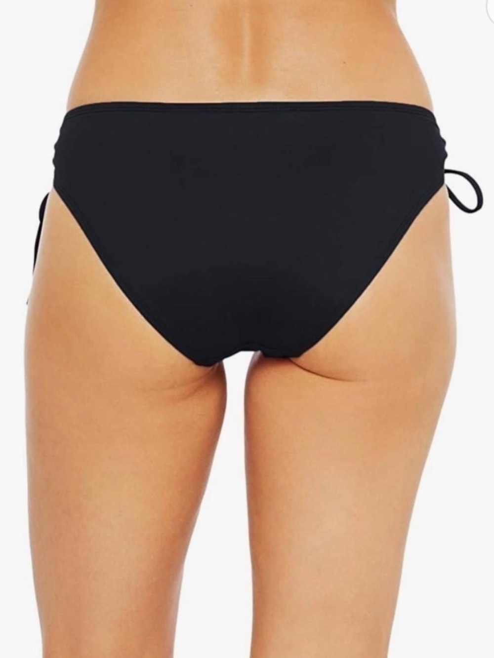 La Blanca Black Island Goddess Side Tie Hipster Bikini Bottoms Size 4 EUC - Picture 2 of 6